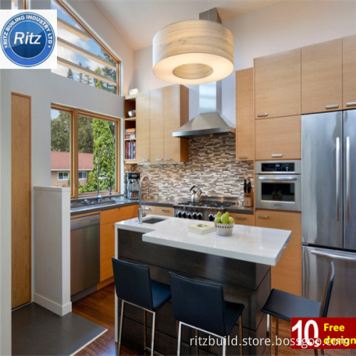 Thermoformed PVC Vinyl Contemporary Kitchen Cabinet Home Furniture